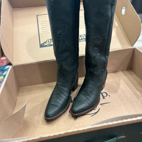 Tecovas The Abby by Kristopher Brock in Forest Green Crocodile Size 7 - Picture 2 of 11